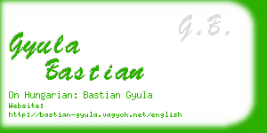 gyula bastian business card